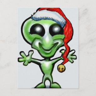 Alien Kerstmis Feestdagenkaart