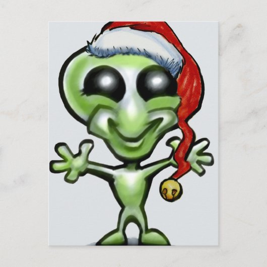 Alien Kerstmis Feestdagenkaart (Voorkant)