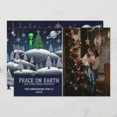 Alien Kerstmis Feestdagenkaart (Voorkant / Achterkant)