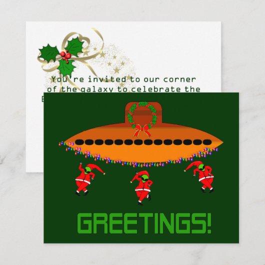 Alien Kerstmis Kaart (Voorkant / Achterkant)