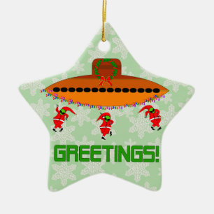 Alien Kerstmis Keramisch Ornament