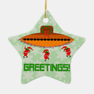 Alien Kerstmis Keramisch Ornament