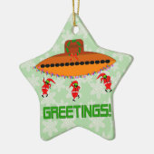 Alien Kerstmis Keramisch Ornament (Links)