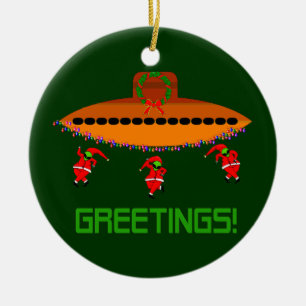 Alien Kerstmis Keramisch Ornament