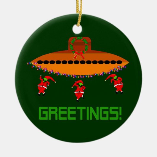 Alien Kerstmis Keramisch Ornament (Voorkant)