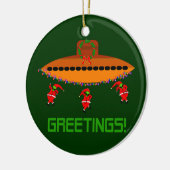 Alien Kerstmis Keramisch Ornament (Links)