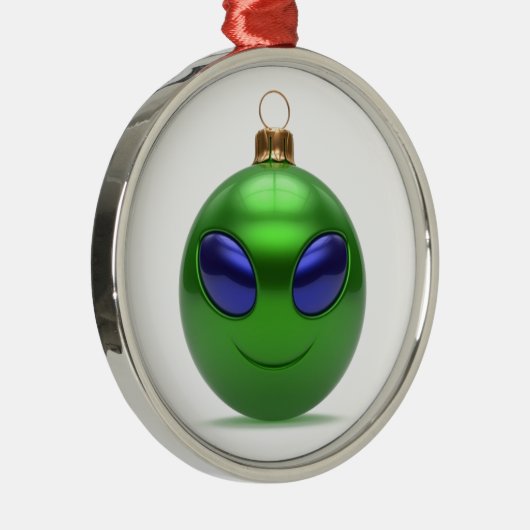 Alien Kerstmis Metalen Ornament (Rechts)