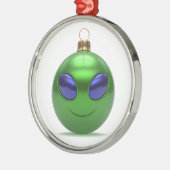 Alien Kerstmis Metalen Ornament (Links)