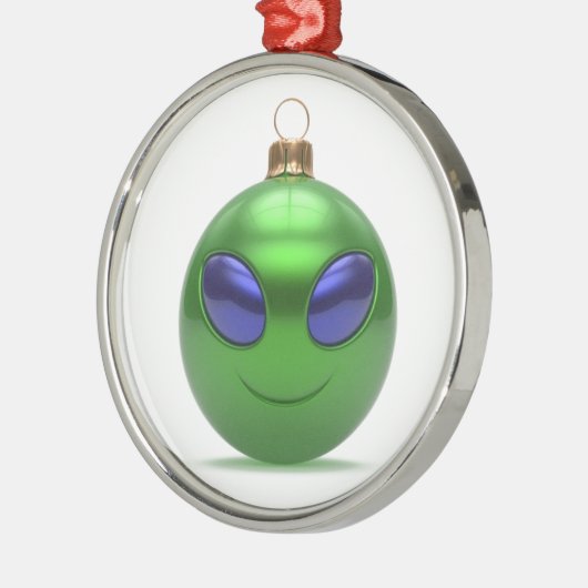 Alien Kerstmis Metalen Ornament (Links)