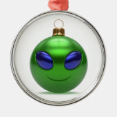 Alien Kerstmis Metalen Ornament (Voorkant)