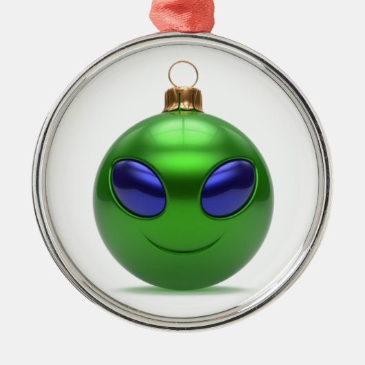 Alien Kerstmis Metalen Ornament (Voorkant)
