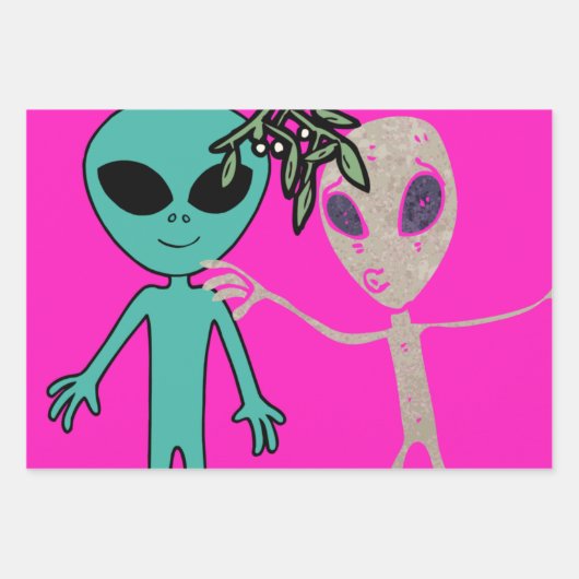 Alien-kerstpapier Inpakpapier Vel (Voorkant 2)