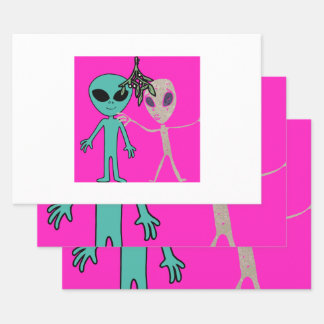 Alien-kerstpapier Inpakpapier Vel