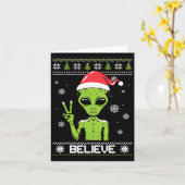 Alien Kersttrui Geloof Grappige Xmas Alien S Kaart (Gele Bloem)
