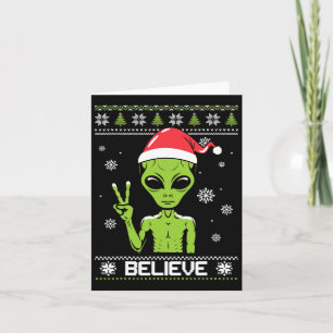 Alien Kersttrui Geloof Grappige Xmas Alien S Kaart