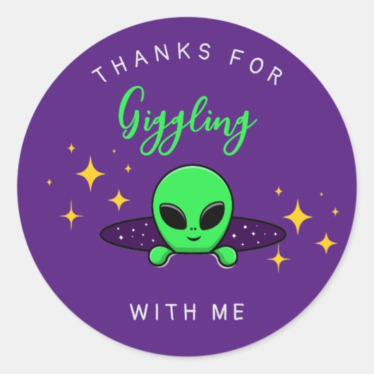 Alien Kids verjaardagsfeestje gunst Ronde Sticker (Voorkant)