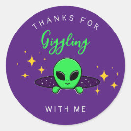 Alien Kids verjaardagsfeestje gunst Ronde Sticker