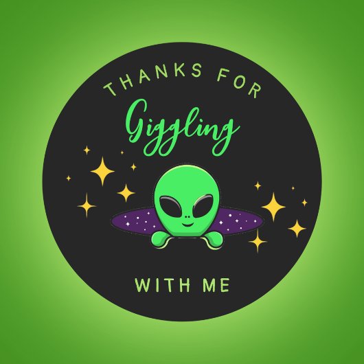 Alien Kids verjaardagsfeestje gunst Ronde Sticker