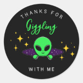 Alien Kids verjaardagsfeestje gunst Ronde Sticker (Voorkant)