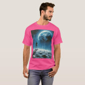 Alien kijkt naar een onbekende planeet t-shirt (Voorkant volledig)