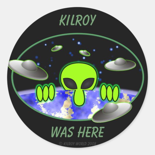 Alien Kilroy Sticker (Voorkant)