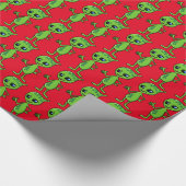 ALIEN KLEINE GROENE MAN CHRISTMAS Wrapppapier Cadeaupapier (Hoek)