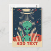 Alien komisch, geef tekst Briefkaart uit (Voorkant / Achterkant)