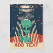 Alien komisch, geef tekst Briefkaart uit (Voorkant)