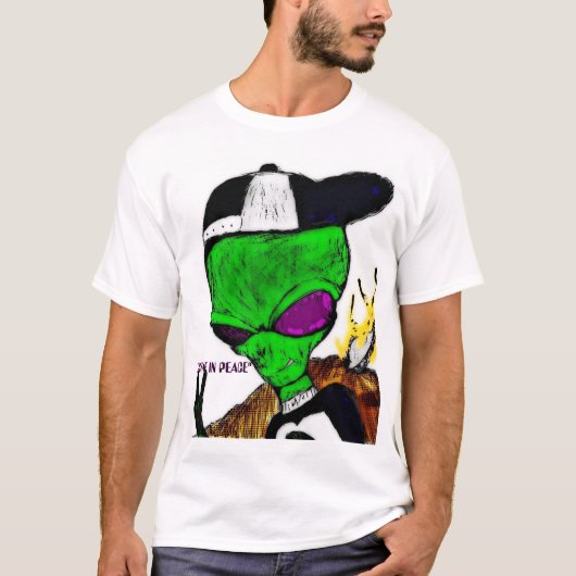 Alien komt in vrede t-shirt (Voorkant)