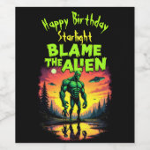 Alien krijgt de schuld van mystieke zonsondergang wijn etiket (Enkel label)