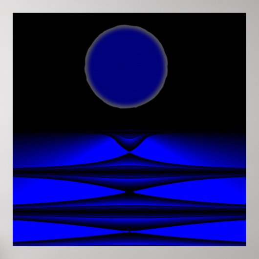 Alien land volle maan nacht poster (Voorkant)