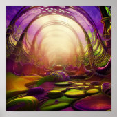 Alien Landscape Lucid Dreaming Tunnel Psychedelic Poster (Voorkant)