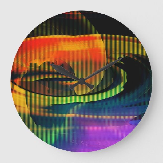 Alien Landscape Rainbow Abstract Grote Klok (Voorkant)