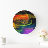 Alien Landscape Rainbow Abstract Grote Klok (Huis)