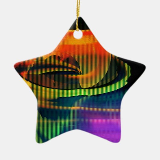 Alien Landscape Rainbow Abstract Keramisch Ornament (Voorkant)