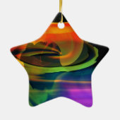 Alien Landscape Rainbow Abstract Keramisch Ornament (Achterkant)
