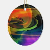 Alien Landscape Rainbow Abstract Keramisch Ornament (Links)