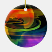 Alien Landscape Rainbow Abstract Keramisch Ornament (Achterkant)
