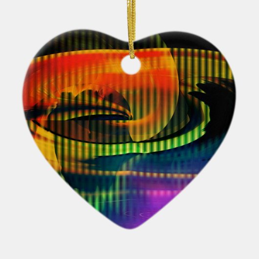 Alien Landscape Rainbow Abstract Keramisch Ornament (Voorkant)