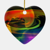 Alien Landscape Rainbow Abstract Keramisch Ornament (Achterkant)