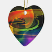 Alien Landscape Rainbow Abstract Keramisch Ornament (Links)