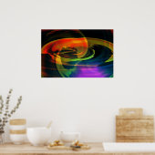Alien Landscape Rainbow Abstract Poster (Keuken)