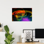 Alien Landscape Rainbow Abstract Poster (Thuiskantoor)