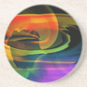 Alien Landscape Rainbow Abstract Zandsteen Onderzetter (Voorkant)