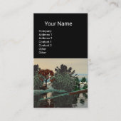 ALIEN LANDSCAPE,TREES LAGOON HYPERION Sci Fi Black Visitekaartje (Voorkant)