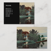 ALIEN LANDSCAPE,TREES LAGOON HYPERION Sci Fi Black Visitekaartje (Voorkant / Achterkant)