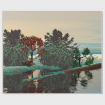 ALIEN LANDSCAPE,TREES,LAGOON HYPERION Sci Fi