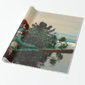 ALIEN LANDSCAPE,TREES,LAGOON HYPERION Sci Fi Cadeaupapier (Uitgerold)