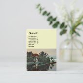 ALIEN LANDSCAPE,TREES LAGOON HYPERION Sci Fi Cream Visitekaartje (Staand voorkant)