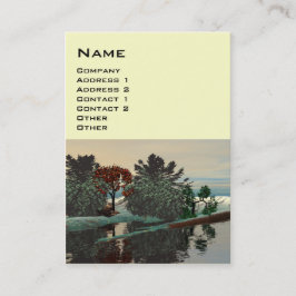 ALIEN LANDSCAPE,TREES LAGOON HYPERION Sci Fi Cream Visitekaartje